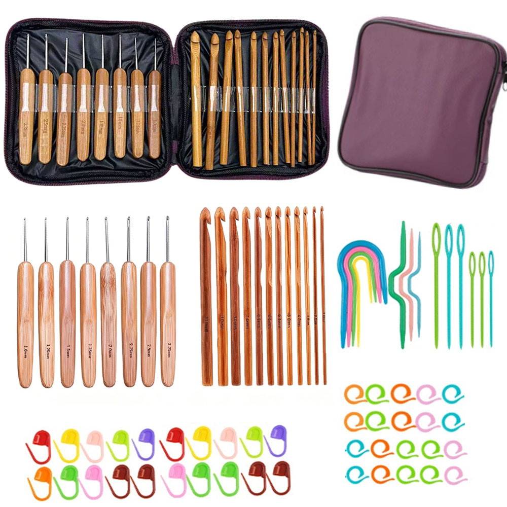 Sewing - Ensemble de 74 crochets en bambou