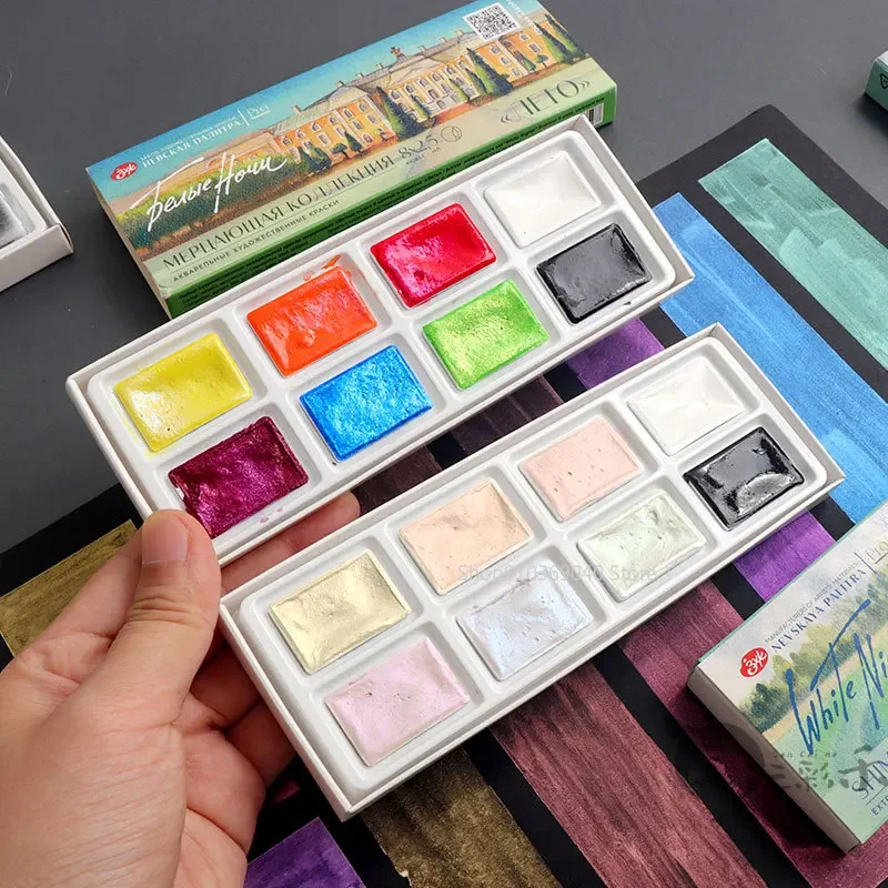 Watercolor Paint Set Solid Pigment - Ensemble de pigments d'interconnexion monochromes, maître