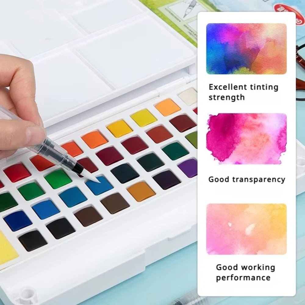 Watercolor Paint Set Solid Pigment - Ensemble de peinture aquarelle solide, 12/18/24/36