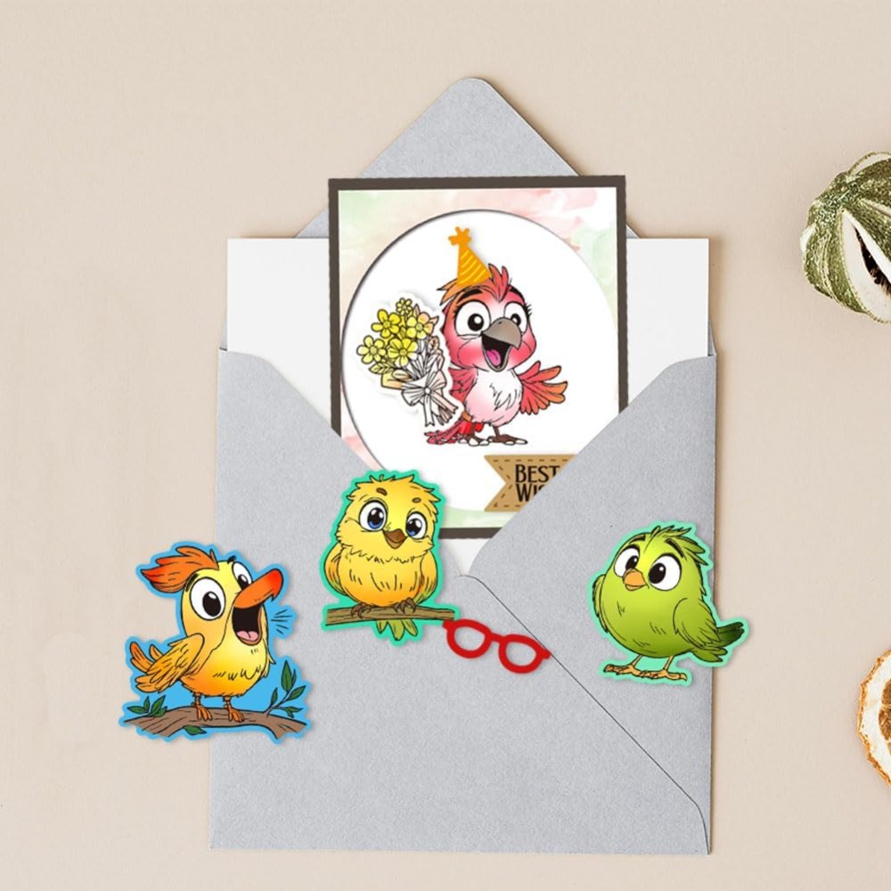 Timbres clairs d'oiseaux drôle - Clear Silicone Stamps For Card Making avis et prix