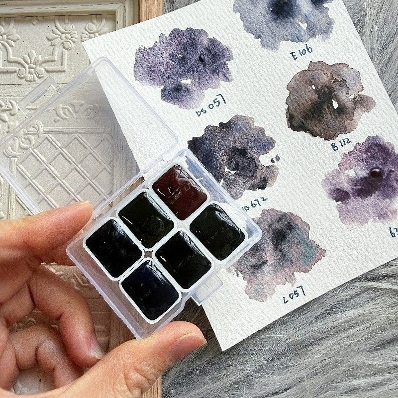 6 Couleurs 1ml Collection Nuit - Watercolor Paint Set Solid Pigment avis et prix